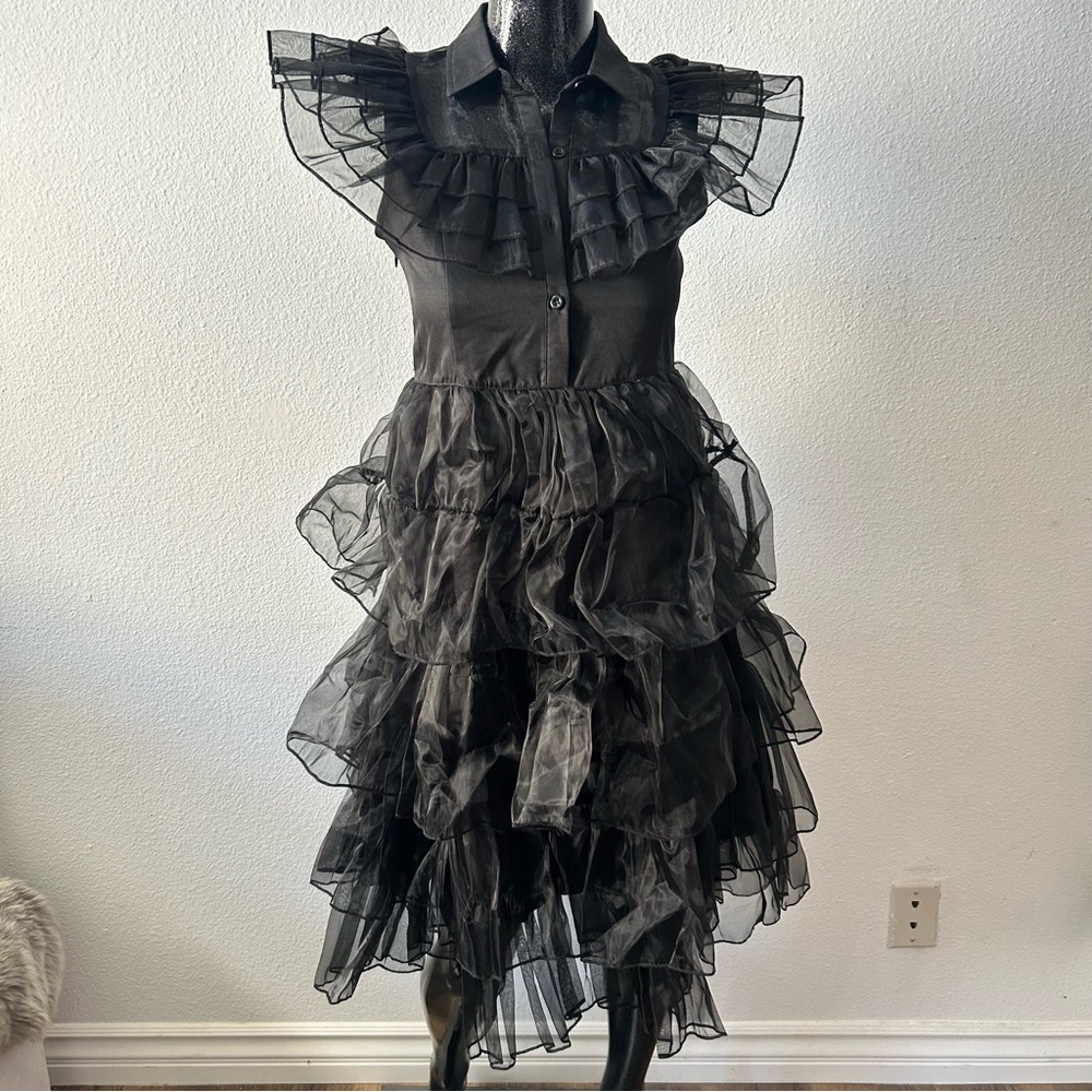 Elegant Black Ruffled Dress